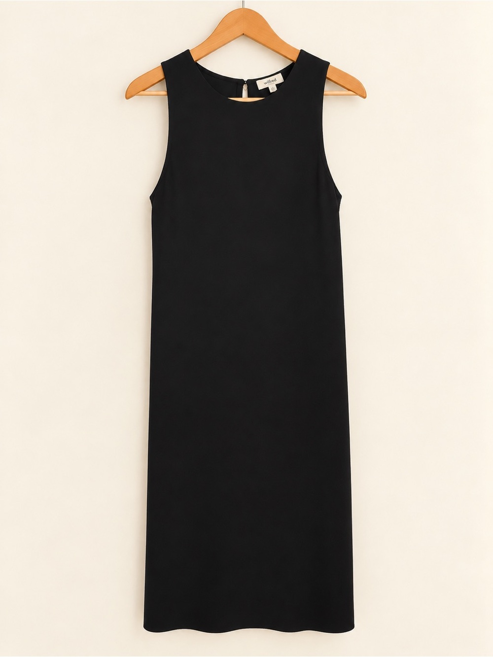 Aritzia Wilfred Black Sleeveless Midi Shift Dress XS
